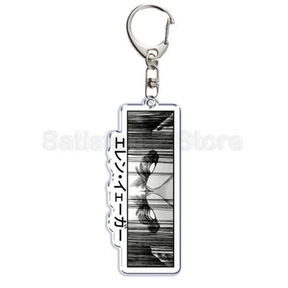 Hot Atan Allen Yeager Keychain Pendant Rtacking of The Giants Armin Arlert Levi Ackermole Playing Double Sided Acrylic Keyring