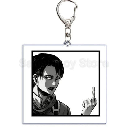 Hot Atan Allen Yeager Keychain Pendant Rtacking of The Giants Armin Arlert Levi Ackermole Playing Double Sided Acrylic Keyring