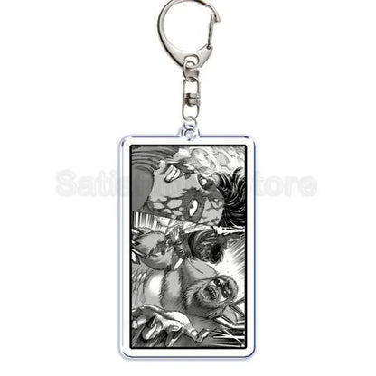 Hot Atan Allen Yeager Keychain Pendant Rtacking of The Giants Armin Arlert Levi Ackermole Playing Double Sided Acrylic Keyring
