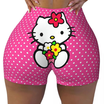 Custom Hello Kitty Cat Gym Shorts Women Athletic Shorts