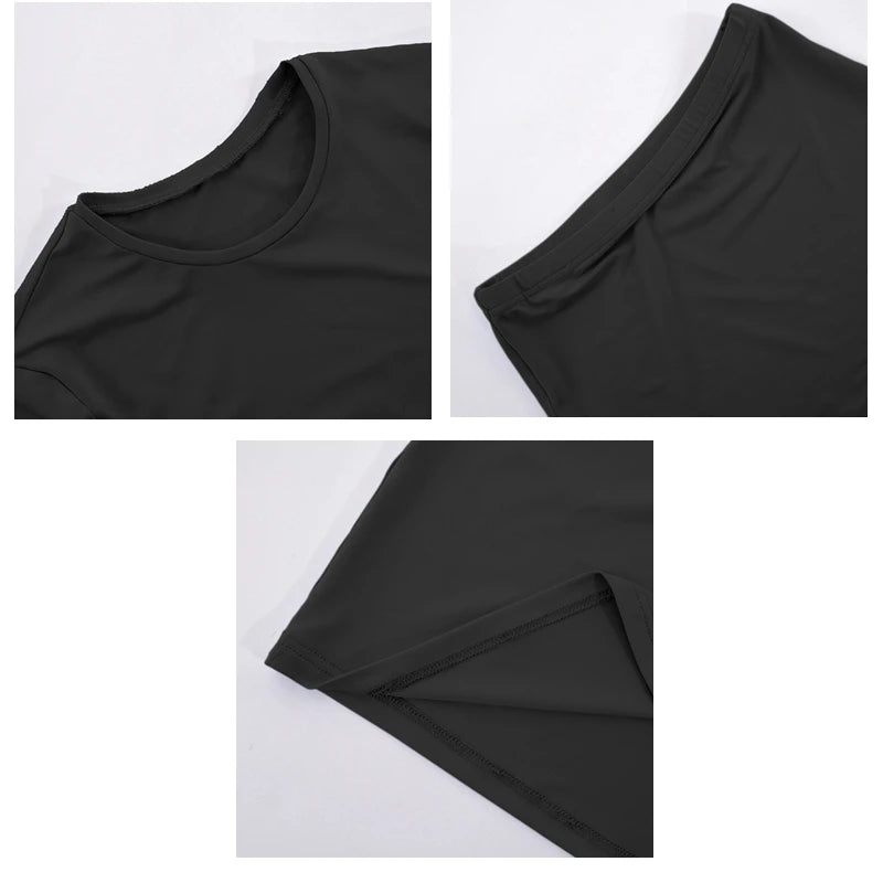 Womens Dress Sets Long Sleeve Crop Tops And Mid Calf Skirt Suit Fashion 2PCS Set Slim