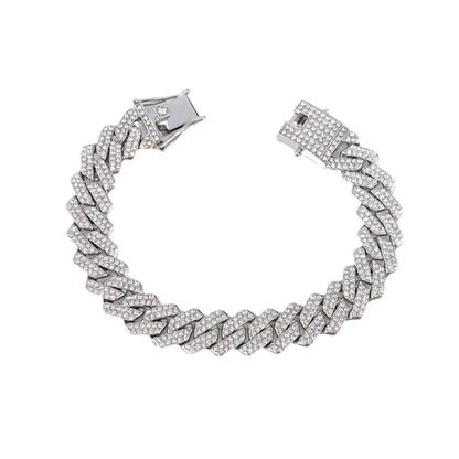 Cuban Link Iced Out Necklace 14MM width Rhinestones Chain CZ Cuban Chain Necklace