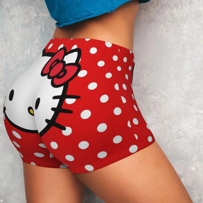 Custom Hello Kitty Cat Gym Shorts Women Athletic Shorts