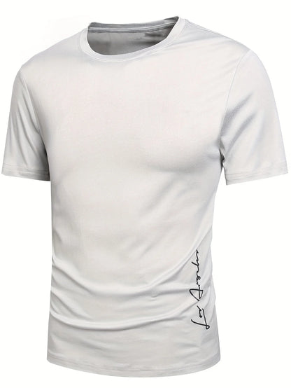 Men's 100 cotton summer loose Contrast Color  los Angelest print slim fit casual round neck short sleeved T-shirt