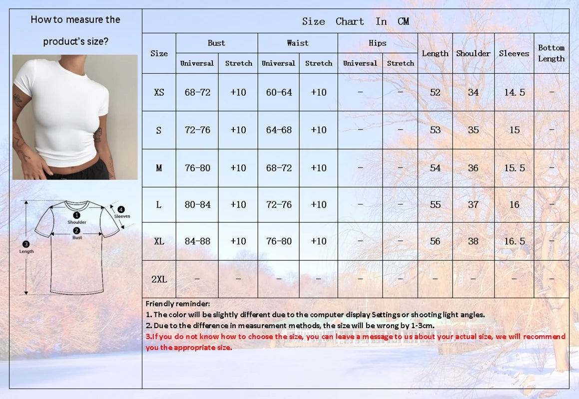 Woman Clothing Short Sleeve T-shirt Slim Fit Tops Female O-Neck Tee Shirt Street Wear
