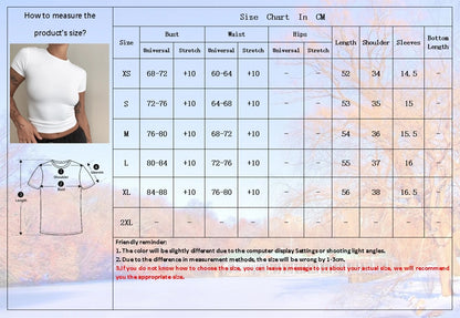 Woman Clothing Short Sleeve T-shirt Slim Fit Tops Female O-Neck Tee Shirt Street Wear