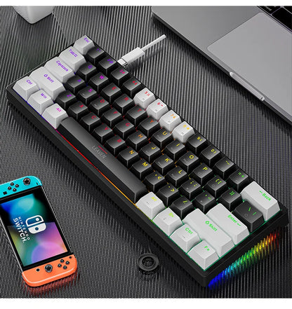 Mini Backlit RGB Gaming Mechanical Keyboard Gamer Mechanic Kit Custom
