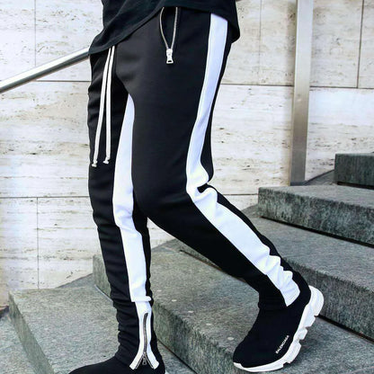 Casual Pants Low Feet Zip Pocket Cotton Pants Men's
