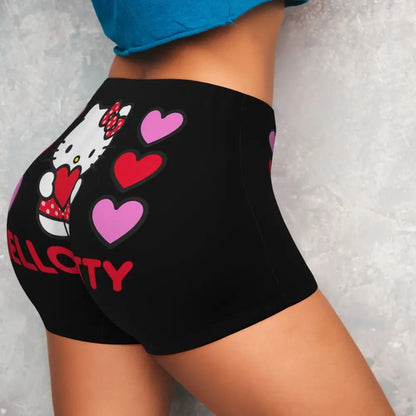 Custom Hello Kitty Cat Gym Shorts Women Athletic Shorts