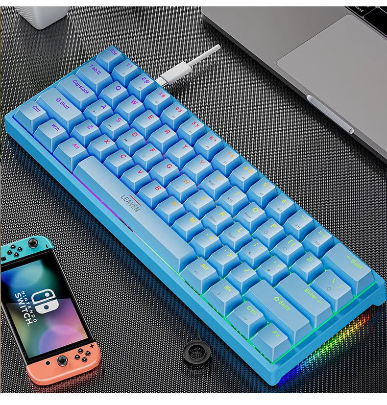 Mini Backlit RGB Gaming Mechanical Keyboard Gamer Mechanic Kit Custom