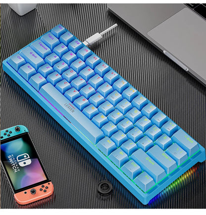 Mini Backlit RGB Gaming Mechanical Keyboard Gamer Mechanic Kit Custom