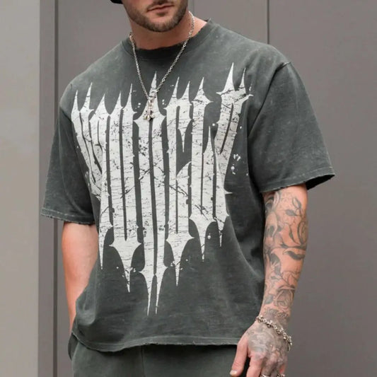 Men T-shirts Round Neck Fashion Loose And Comfortable Clothing