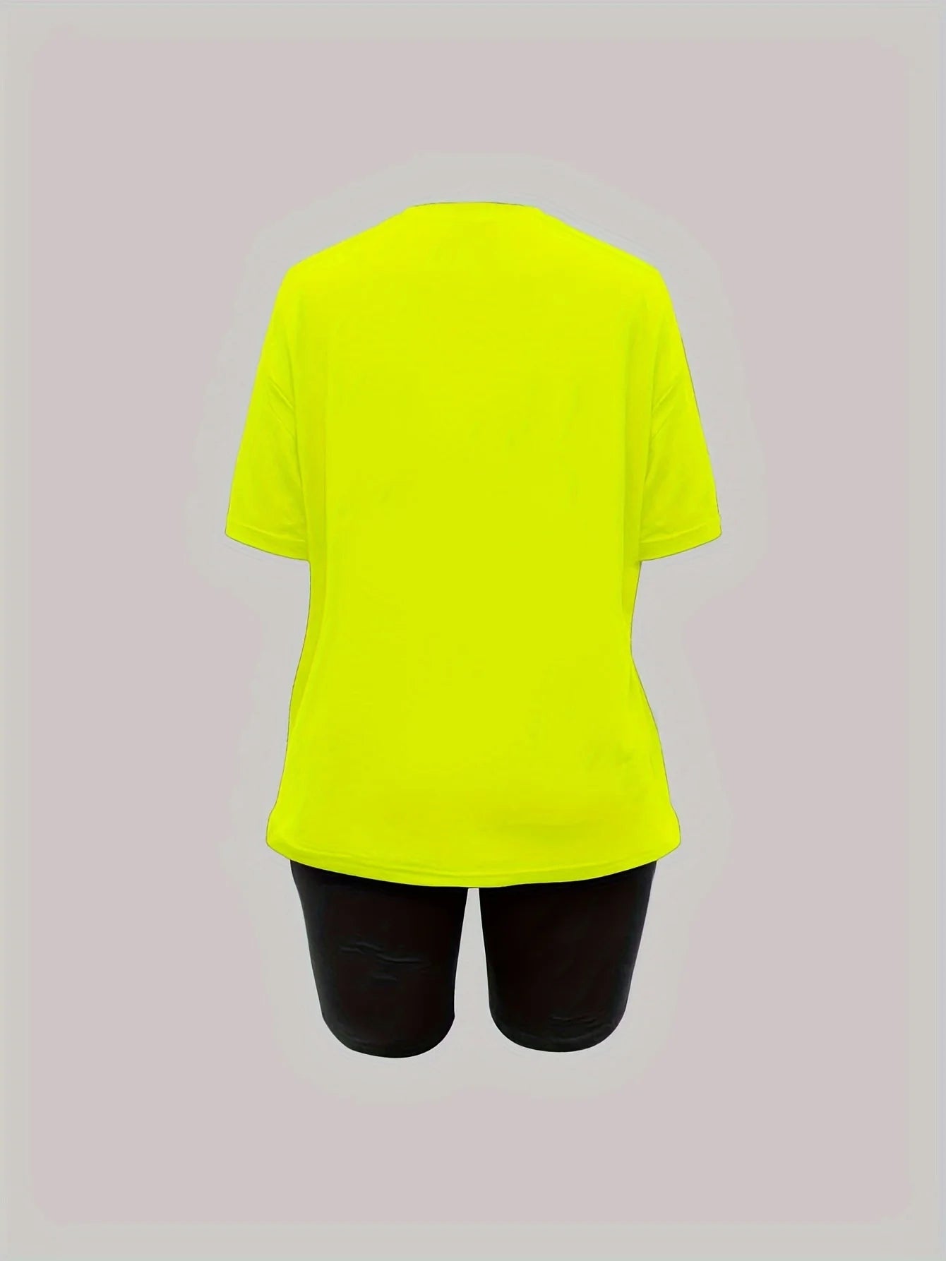 Women's casual loose fit large casual Graphic print round neck short sleeved T-shirt+shorts two-piece set