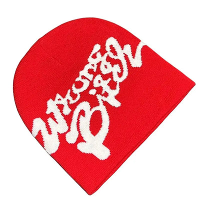 Casual Skullies Y2k Ins Hip Hop Cap Cold Cap Men Women Beanie Bonnet Letter Printing Knitting Cap Hat Gothic Wool Acrylic Warm