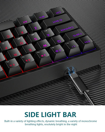 Mini Backlit RGB Gaming Mechanical Keyboard Gamer Mechanic Kit Custom