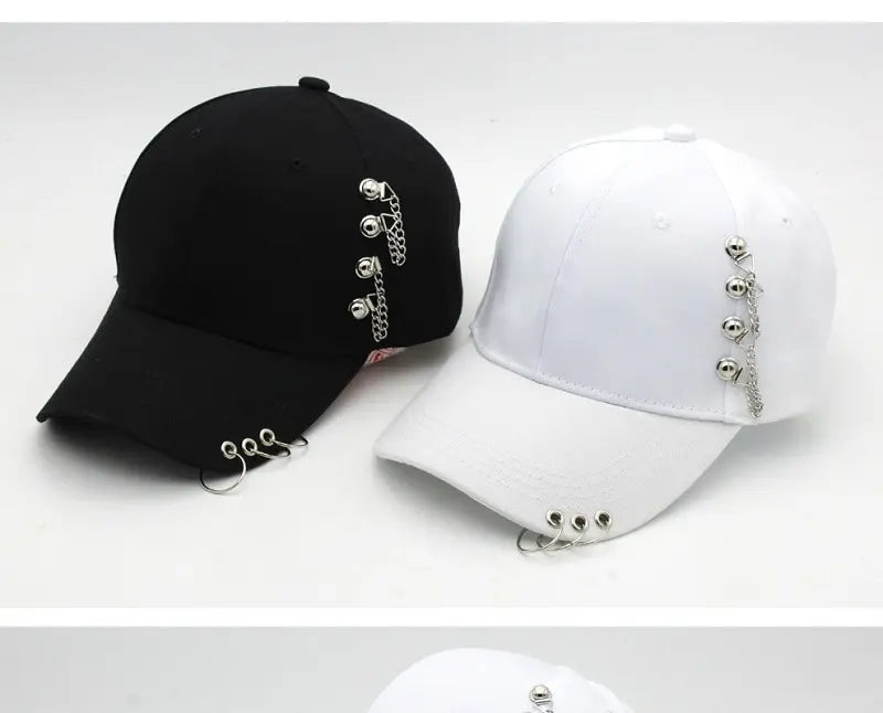 Women Men Snapback Adjustable Vintage Iron Chain Hats
