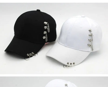 Women Men Snapback Adjustable Vintage Iron Chain Hats