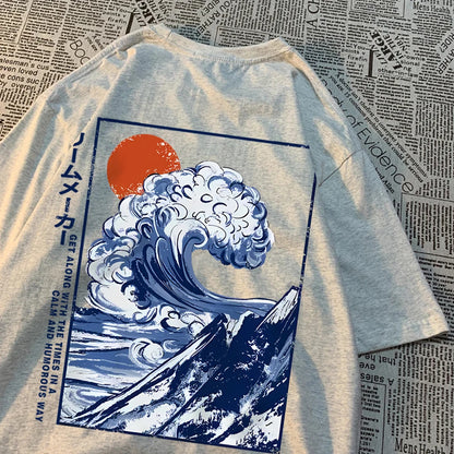 Get Along With The Time Mens Oversize Short Sleeve Quality T Shirts Casual Soft Tops