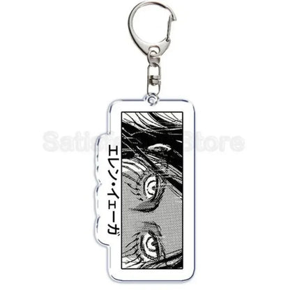 Hot Atan Allen Yeager Keychain Pendant Rtacking of The Giants Armin Arlert Levi Ackermole Playing Double Sided Acrylic Keyring
