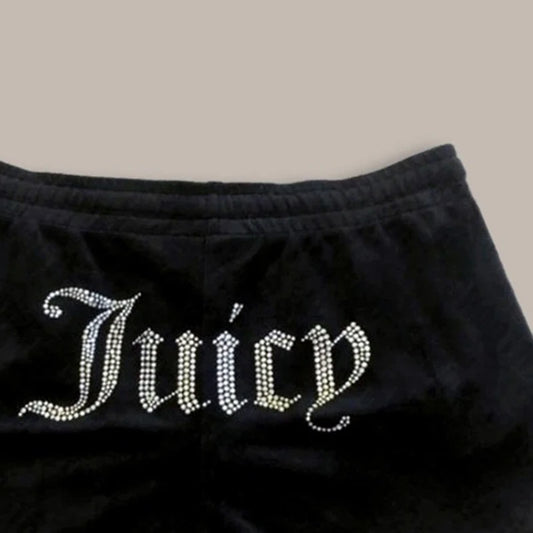 Y2K shorts Harajuku rhinestone letter print fashionable retro sports pant New Women