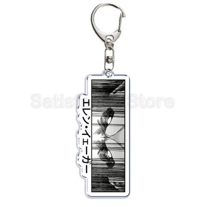 Hot Atan Allen Yeager Keychain Pendant Rtacking of The Giants Armin Arlert Levi Ackermole Playing Double Sided Acrylic Keyring