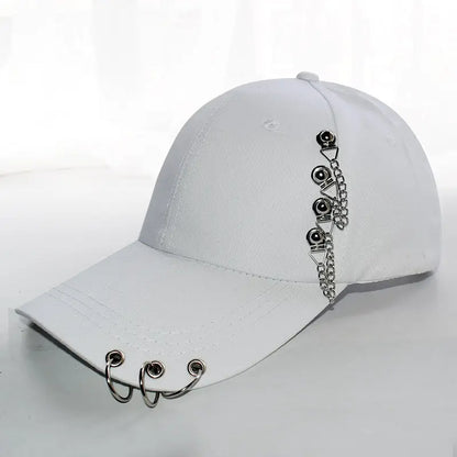 Women Men Snapback Adjustable Vintage Iron Chain Hats