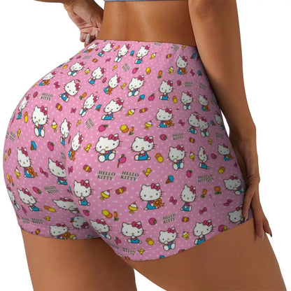 Custom Hello Kitty Cat Gym Shorts Women Athletic Shorts
