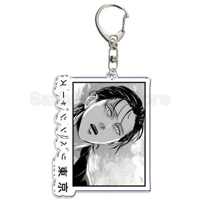 Hot Atan Allen Yeager Keychain Pendant Rtacking of The Giants Armin Arlert Levi Ackermole Playing Double Sided Acrylic Keyring