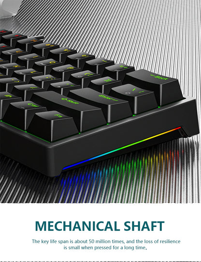 Mini Backlit RGB Gaming Mechanical Keyboard Gamer Mechanic Kit Custom