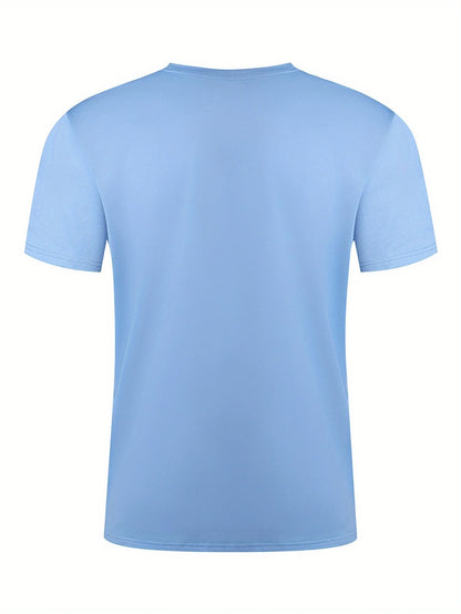 Men's 100% pure cotton fashionable casual loose Blessed letter pattern printed round neck short sleeved T-shirt