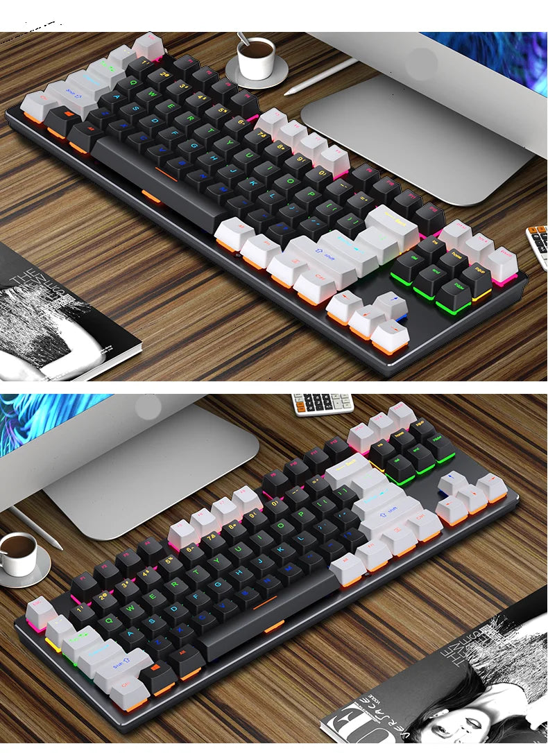 Mini Backlit RGB Gaming Mechanical Keyboard Gamer Mechanic Kit Custom