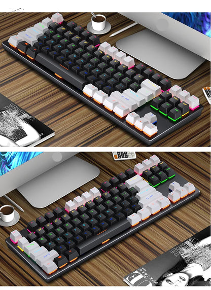 Mini Backlit RGB Gaming Mechanical Keyboard Gamer Mechanic Kit Custom