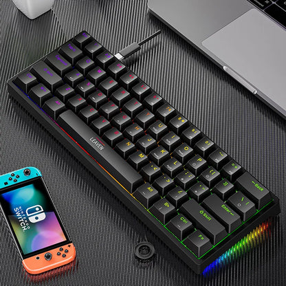 Mini Backlit RGB Gaming Mechanical Keyboard Gamer Mechanic Kit Custom