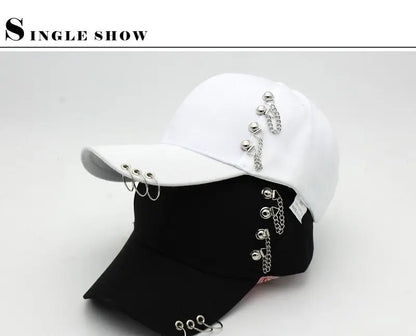 Women Men Snapback Adjustable Vintage Iron Chain Hats