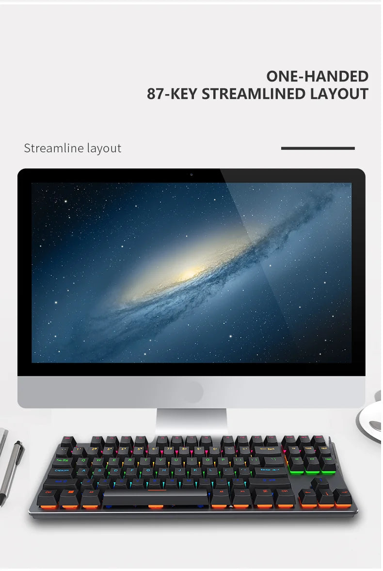 Mini Backlit RGB Gaming Mechanical Keyboard Gamer Mechanic Kit Custom