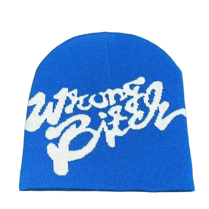 Casual Skullies Y2k Ins Hip Hop Cap Cold Cap Men Women Beanie Bonnet Letter Printing Knitting Cap Hat Gothic Wool Acrylic Warm