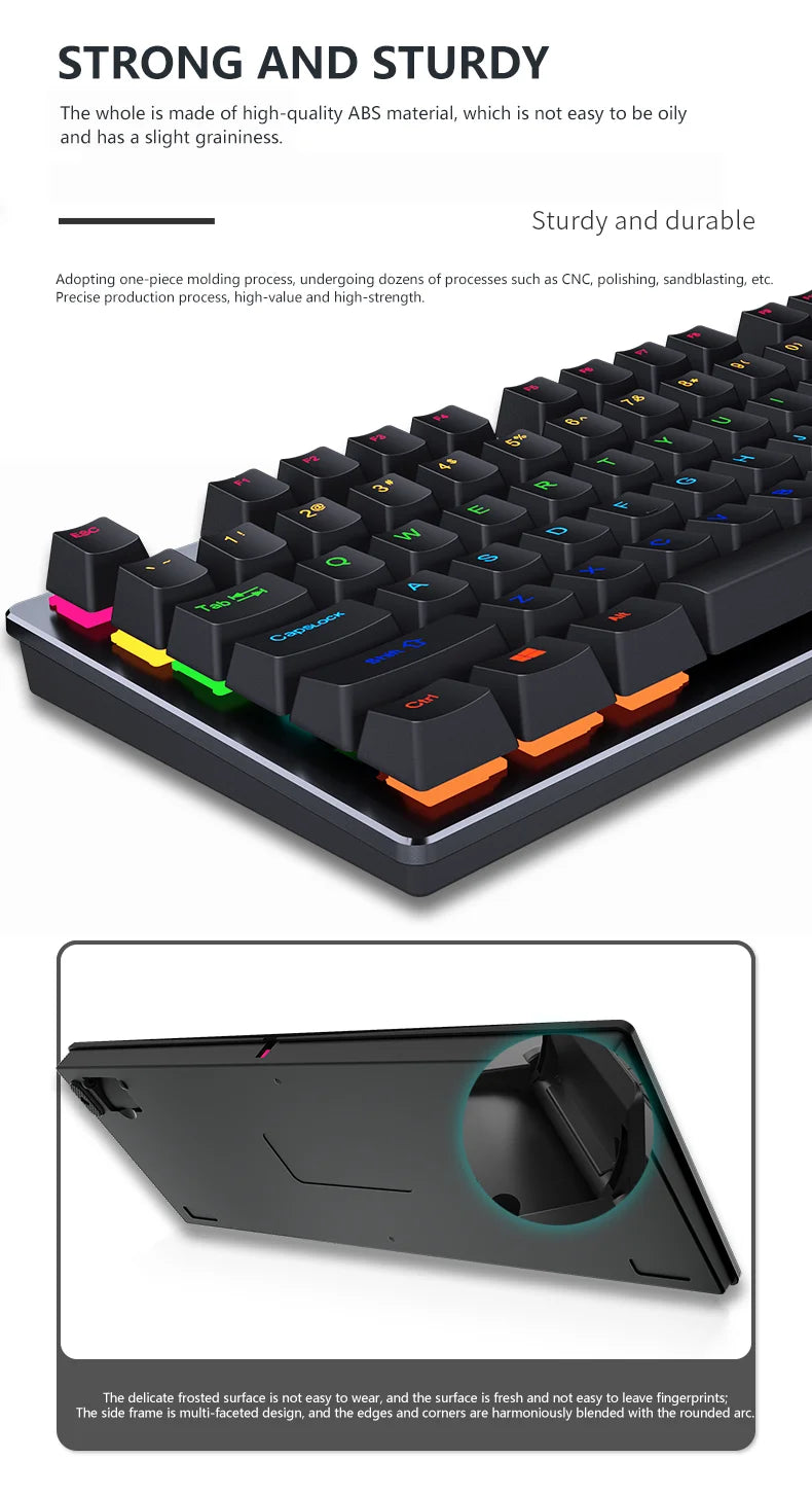 Mini Backlit RGB Gaming Mechanical Keyboard Gamer Mechanic Kit Custom
