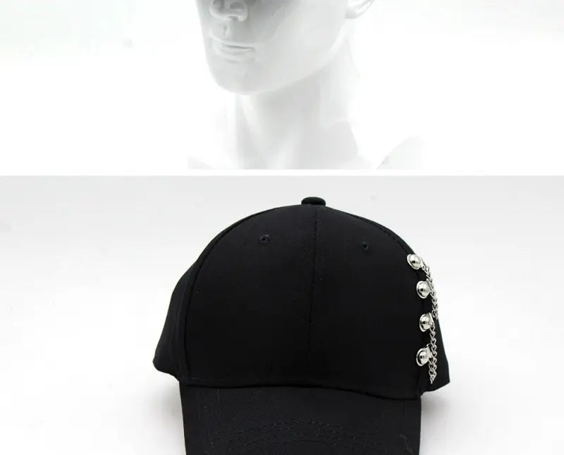 Women Men Snapback Adjustable Vintage Iron Chain Hats