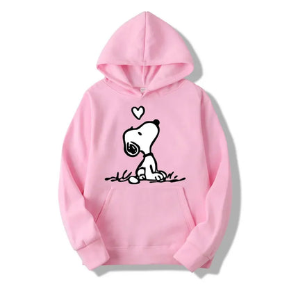 Cartoon Comics Snoopy Hoodie Women Man PulloverCasual Couple Sweatshirt Clothing