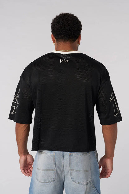 YA Trendy Brand Super Large T-shirt Men Sports Fitness Quick Breathable Large Mesh Printed Short Sleeve Top