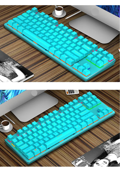 Mini Backlit RGB Gaming Mechanical Keyboard Gamer Mechanic Kit Custom