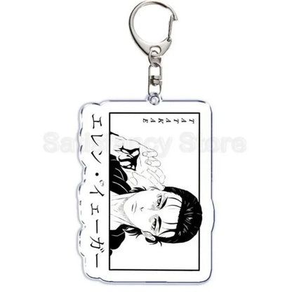 Hot Atan Allen Yeager Keychain Pendant Rtacking of The Giants Armin Arlert Levi Ackermole Playing Double Sided Acrylic Keyring