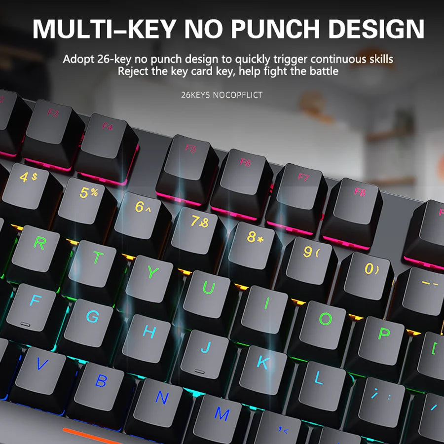 Mini Backlit RGB Gaming Mechanical Keyboard Gamer Mechanic Kit Custom