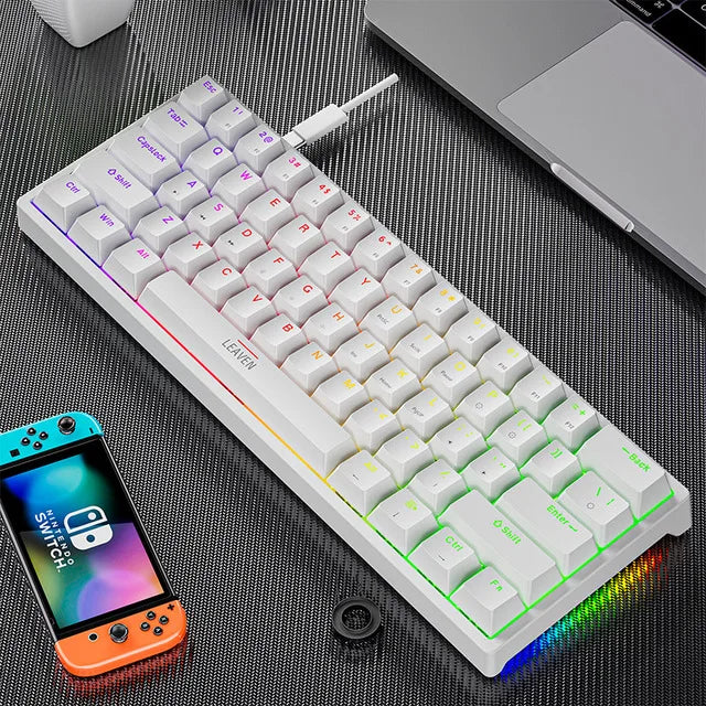 Mini Backlit RGB Gaming Mechanical Keyboard Gamer Mechanic Kit Custom