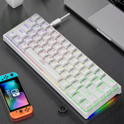 Mini Backlit RGB Gaming Mechanical Keyboard Gamer Mechanic Kit Custom
