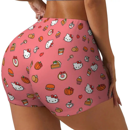 Custom Hello Kitty Cat Gym Shorts Women Athletic Shorts