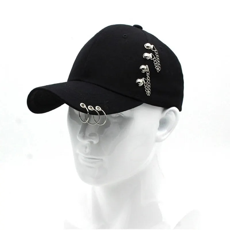 Women Men Snapback Adjustable Vintage Iron Chain Hats