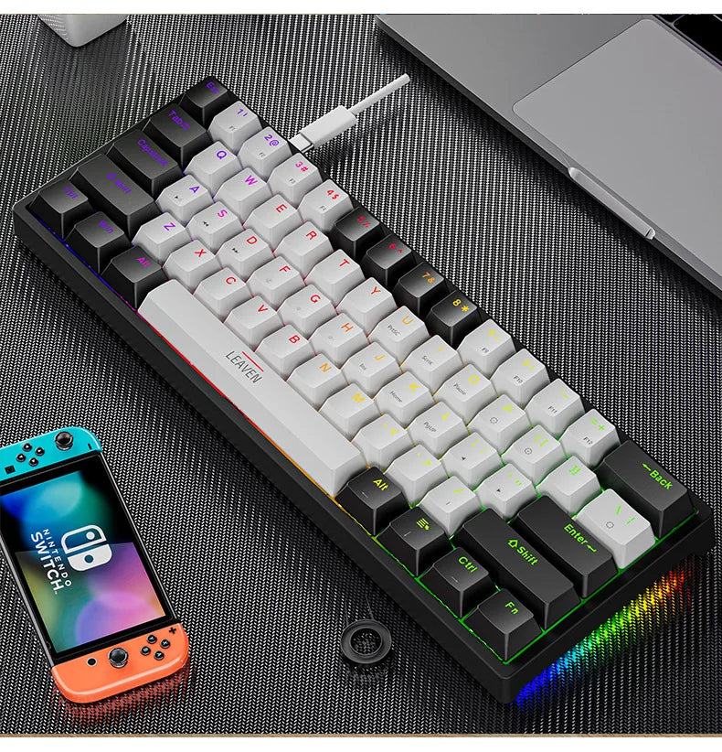Mini Backlit RGB Gaming Mechanical Keyboard Gamer Mechanic Kit Custom