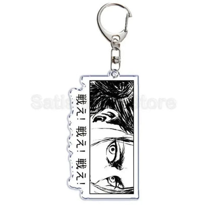 Hot Atan Allen Yeager Keychain Pendant Rtacking of The Giants Armin Arlert Levi Ackermole Playing Double Sided Acrylic Keyring