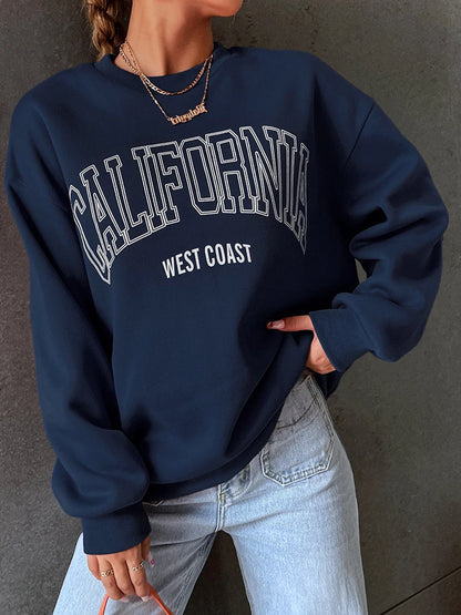 Woman Sweatshirts California West Coast Print Female hoodie Long Sleeves O-neck Pullovers Sporty and Rich Clothing